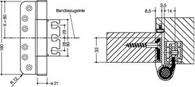 Türband B9107B.160FS PA 98 signalweiß ma ungefälzter Holzflügel