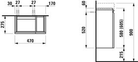 Laufen Waschtischunterbau LAUFEN PRO A 480x580x275mm Seitenablage rechts weiß