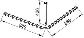 Keuco Brausevorhangstangen-Set PLAN f 4eck-Dusche alu sil-elo