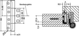 Türband B8107B PA 98 signalweiß ma gefälzter Holzflügel Rolle 165mm DIN L/R HEWI