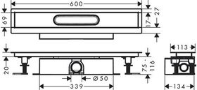 HG Komplettset uBox universal f Duschrinnen Fertigsets Standard 600mm