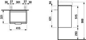 Laufen Waschtischunterbau BASE FÜR PRO S 530x470x265mm Scharn. links verkehrsgra