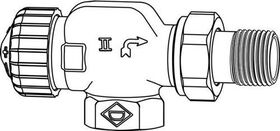 Heimeier Th-Untert. V-exakt II Rotguss vernickelt, axial 3/8Zoll, kvs 0,86 - VPE: 20