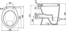 IDS Stand-Flachspül-WC EUROVIT 360x465x455mm weiß - VPE: 12