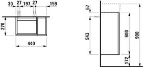 Laufen Waschtischunterbau KARTELL 600x440x450mm 1 Tür Scharn. li weiß matt