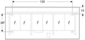 Geberit Lichtspiegel OPTION PLUS SQUARE Bel dir u ind Alu eloxiert 1600x700x35mm