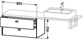 Duravit Konsolenunterschrank BRIOSO Gri Frontfarbe 442x820x480mm betongr ma