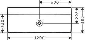 HG Waschtisch Xelu Q o Hahnloch ohne Überlauf 1200x480mm weiß