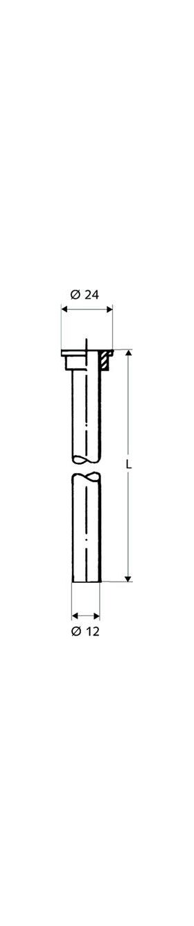 Schell Kupferrohr 10 mm für 1/2Zoll, Lötnippel 18mm, chrom 500mm - VPE: 20