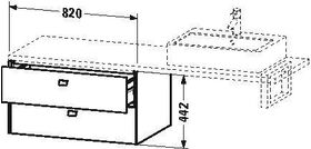 Duravit Konsolenunterschrank BRIOSO Griffe chr 442x820x550mm betongrau matt