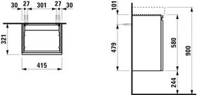 Laufen Waschtischunterbau LAUFEN PRO S 415x580x320mm Scharnier links multicolor