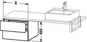 Duravit Konsolenunterschrank L-CUBE 400x320x547mm betongrau matt