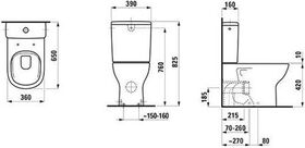 Laufen Stand-WC Kombination LUA tief 360x650mm Ab wa oder senkrecht weiß