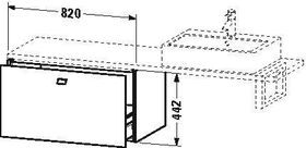 Duravit Konsolenunterschrank BRIOSO Griff chrom 442x820x480mm betongrau matt