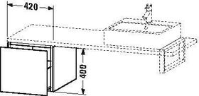 Duravit Konsolenunterschrank L-CUBE 400x420x547mm basalt matt