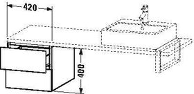 Duravit Konsolenunterschrank L-CUBE 400x420x547mm basalt matt
