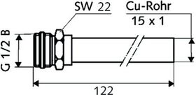 Schell Heizkörper-Anschlussnippel mit ASAG Länge 120mm, 1/2Zollx15mm - VPE: 10