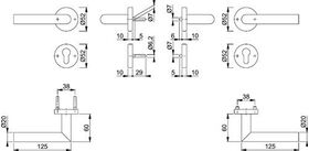 FS-Garnitur Ams.FS-E58/42H/42HS/1400 VA F69 D/K TS 40-65mm PZ rd.DIN L/R HOPPE