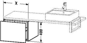 Duravit Konsolenunterschrank L-CUBE 400x320x547mm basalt matt