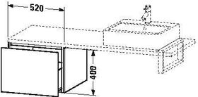 Duravit Konsolenunterschrank L-CUBE 400x520x547mm basalt matt