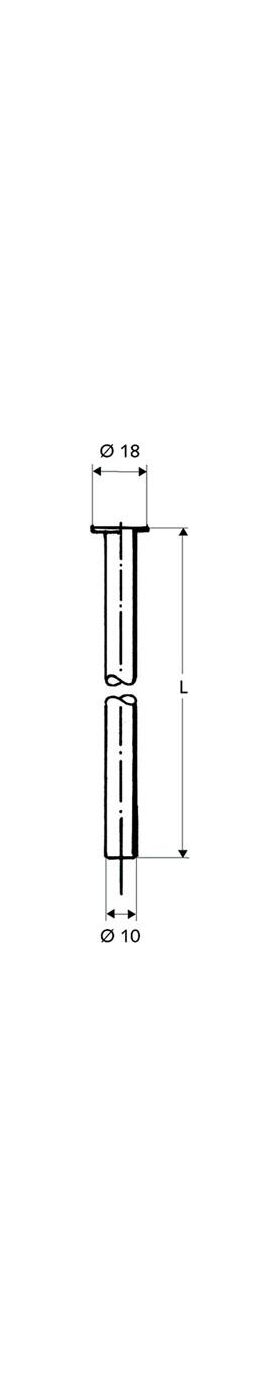 Schell Kupferrohr 10 mm für 1/2Zoll, Bördel 18mm, chrom 500mm