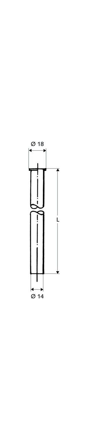 Schell Kupferrohr 14 mm für 1/2Zoll, Bördel 18mm, chrom 500mm