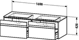 Duravit Waschtischunterbau Ketho 550x1400x426mm lichtblau matt