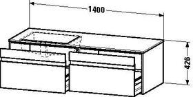 Duravit Waschtischunterbau KETHO 550x1400x426mm WT links pine silver