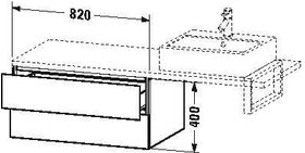 Duravit Konsolenunterschrank L-CUBE 400x820x547mm lichtblau matt