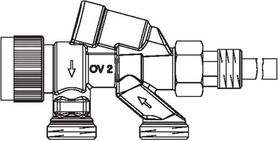 OV Tauchrohrventil-Zweirohr-System DN 15, 3/4Zoll AG, seitliche Lanze