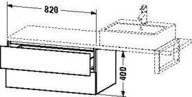 Duravit Konsolenunterschrank L-CUBE 400x820x477mm schwarz hochglanz