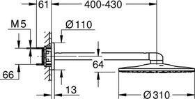 Grohe Kopfbr RAINSHOWER SMARTACTIVE 310 430mm mo wh