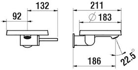 Laufen Einhand-Wand-Waschtischmischer KA Disc, für Simibox 1-point chrom