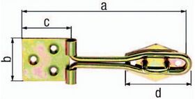 Überfalle 120x31,5x35x43x29mm Stahl roh galv. gelb verz., 9 Stück