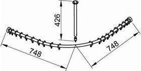 Keuco Brausevorhangstangen-Set PLAN f Viertelkreis-Dusche Alu sil-el