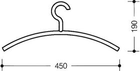 Kleiderb.570.1 92 Ku.92 grau B.450mm H.190mm HEWI