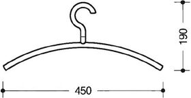 Kleiderb.570.3B 90 Ku.90 tiefschwarz ma B.450mm H.190mm HEWI