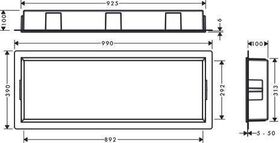 HG Wandnische XtraStoris Original mit Rahmen 300x900x100mm mattweiß