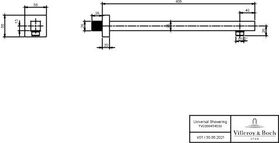 V&B Regenbrausearm UNIVERSAL SHOWERS 58x408x58mm, Wd-mon, eckig chr