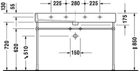 Duravit Waschtisch VERO m ÜL HLB 1200x470mm 1 Hahnloch weiß