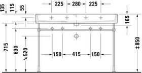 Duravit Metallkonsole höhenverstellbar +50mm chrom