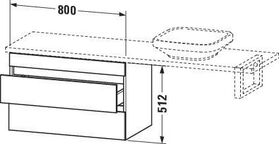 Duravit Konsolenunterschrank DURASTYLE 512x800x478mm eiche schwarz / weiß matt