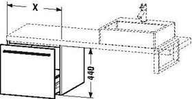 Duravit Konsolenunterschrank X-LARGE 440x300x548mm lichtblau matt