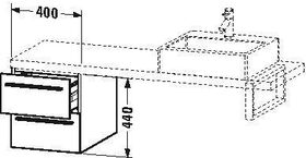 Duravit Konsolenunterschrank X-LARGE 440x400x548mm leinen