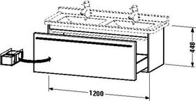 Duravit Waschtischunterbau X-LARGE 468x1200x448mm graphit matt