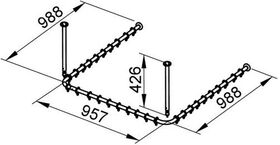 Keuco Brausevorhangstangen-Set PLAN f 4eck-Dusche 1000x1000 ES/schwar