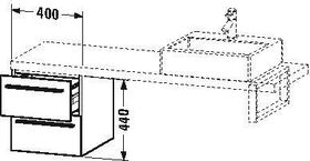 Duravit Konsolenunterschrank X-LARGE 440x400x478mm leinen