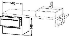 Duravit Konsolenunterschrank X-LARGE 440x500x478mm betongrau matt