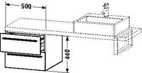 Duravit Konsolenunterschrank X-LARGE 440x500x548mm leinen