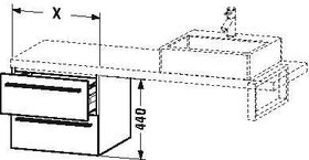 Duravit Konsolenunterschrank X-LARGE 440x300x478mm betongrau matt